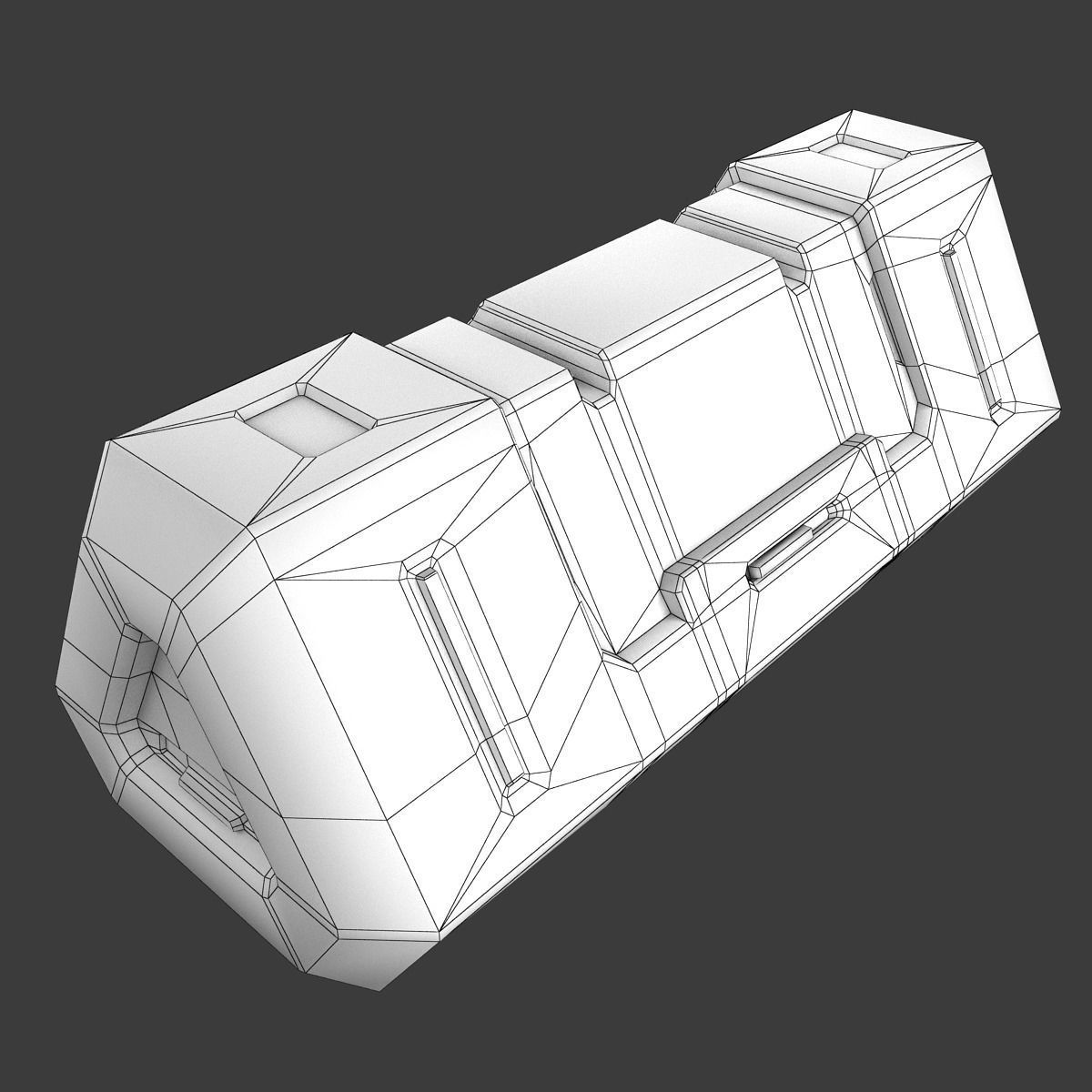 Sci-fi Crate Low-poly 3D model_16