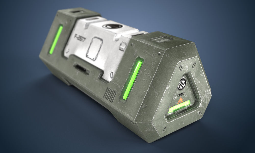 Sci-fi Crate Low-poly 3D model_4