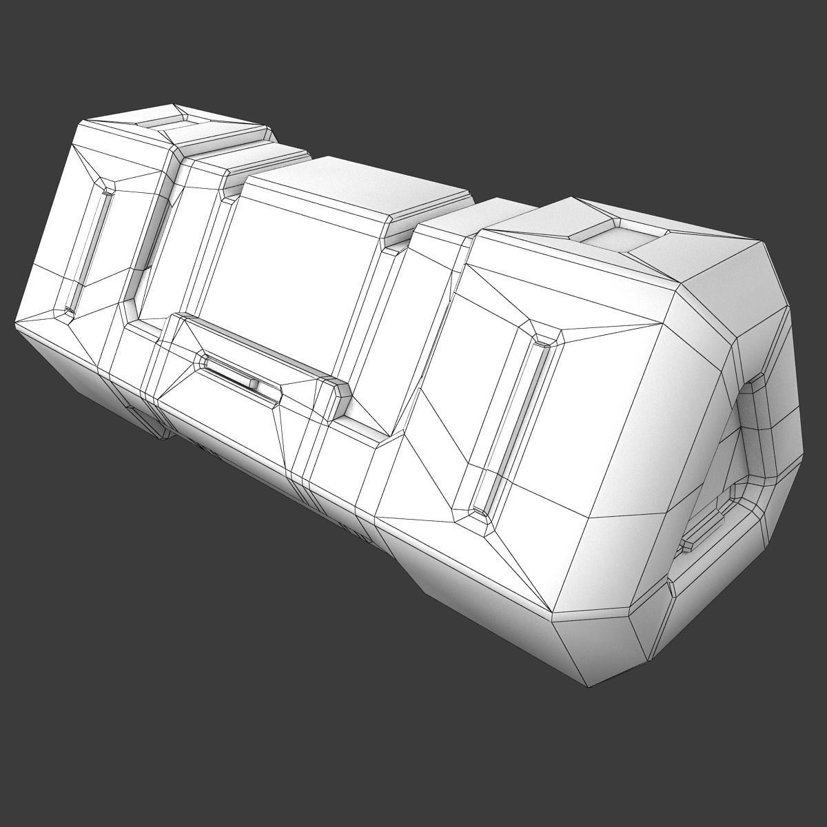 Sci-fi Crate Low-poly 3D model_17