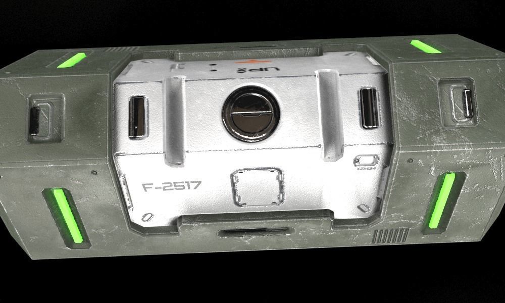 Sci-fi Crate Low-poly 3D model_10