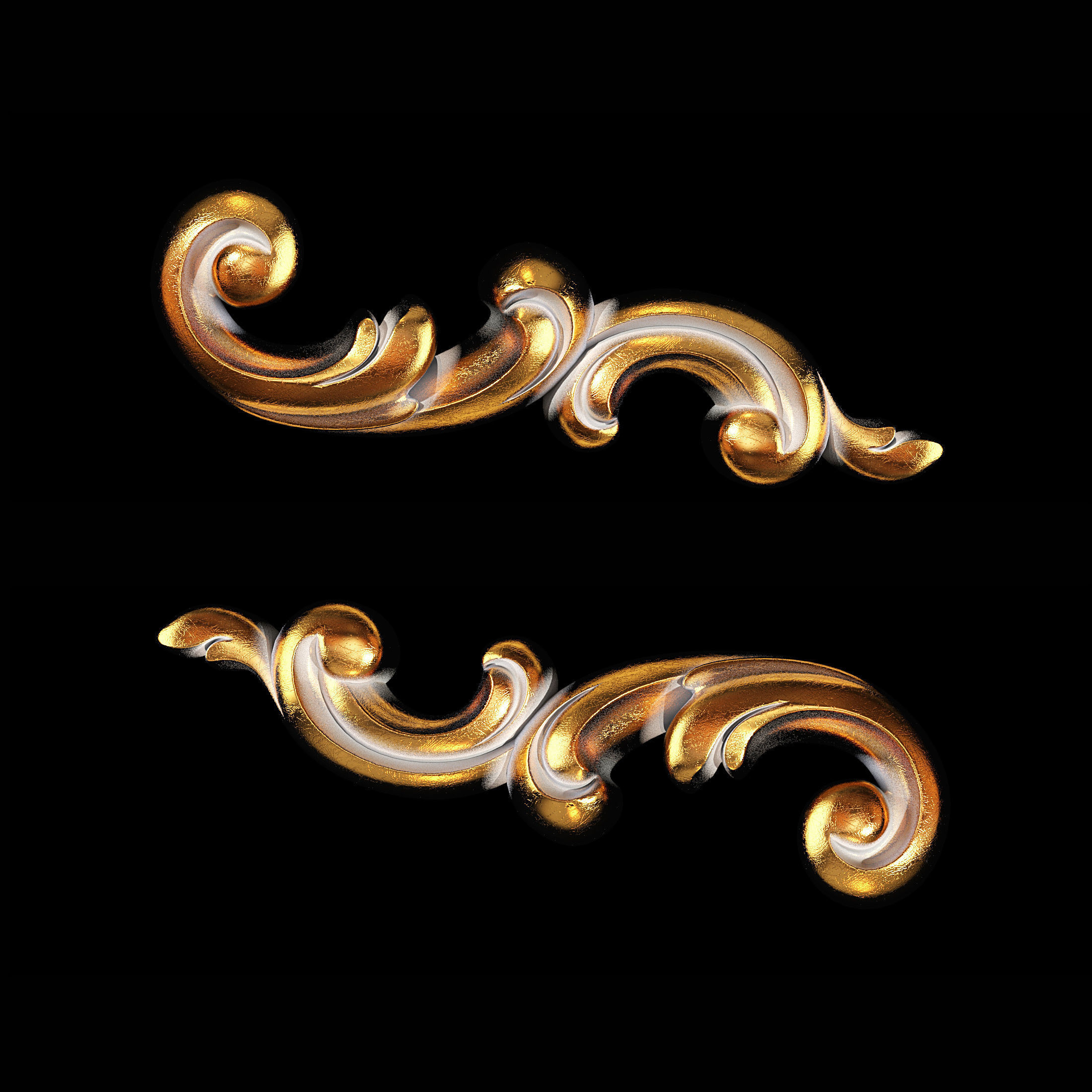 Classic carved 107 3D model_1