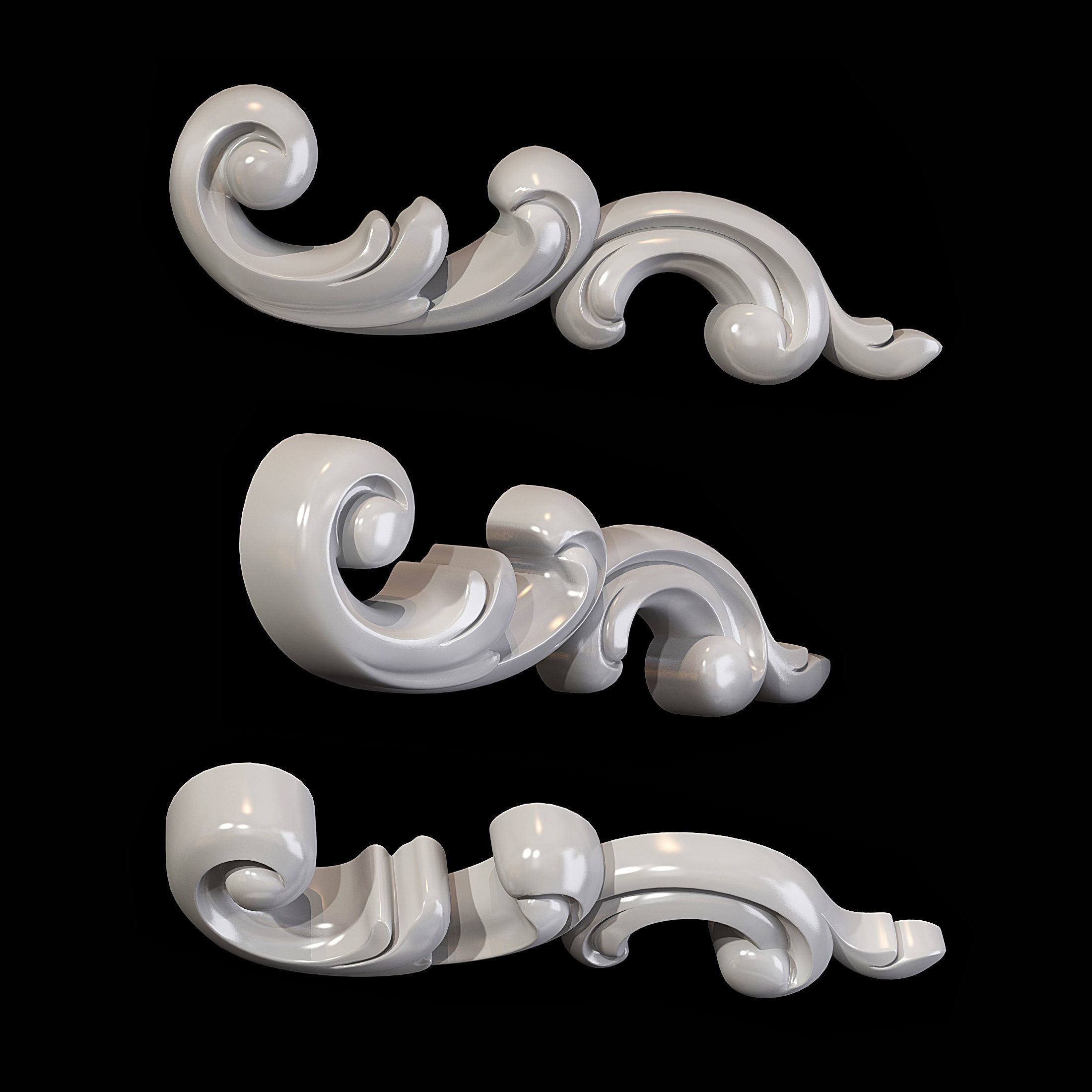 Classic carved 107 3D model_4