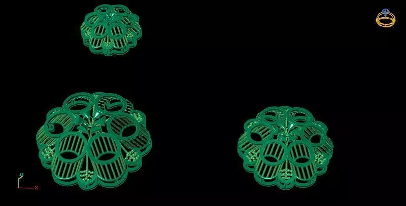 Pendant Set 1 three earrings 3D print model_0