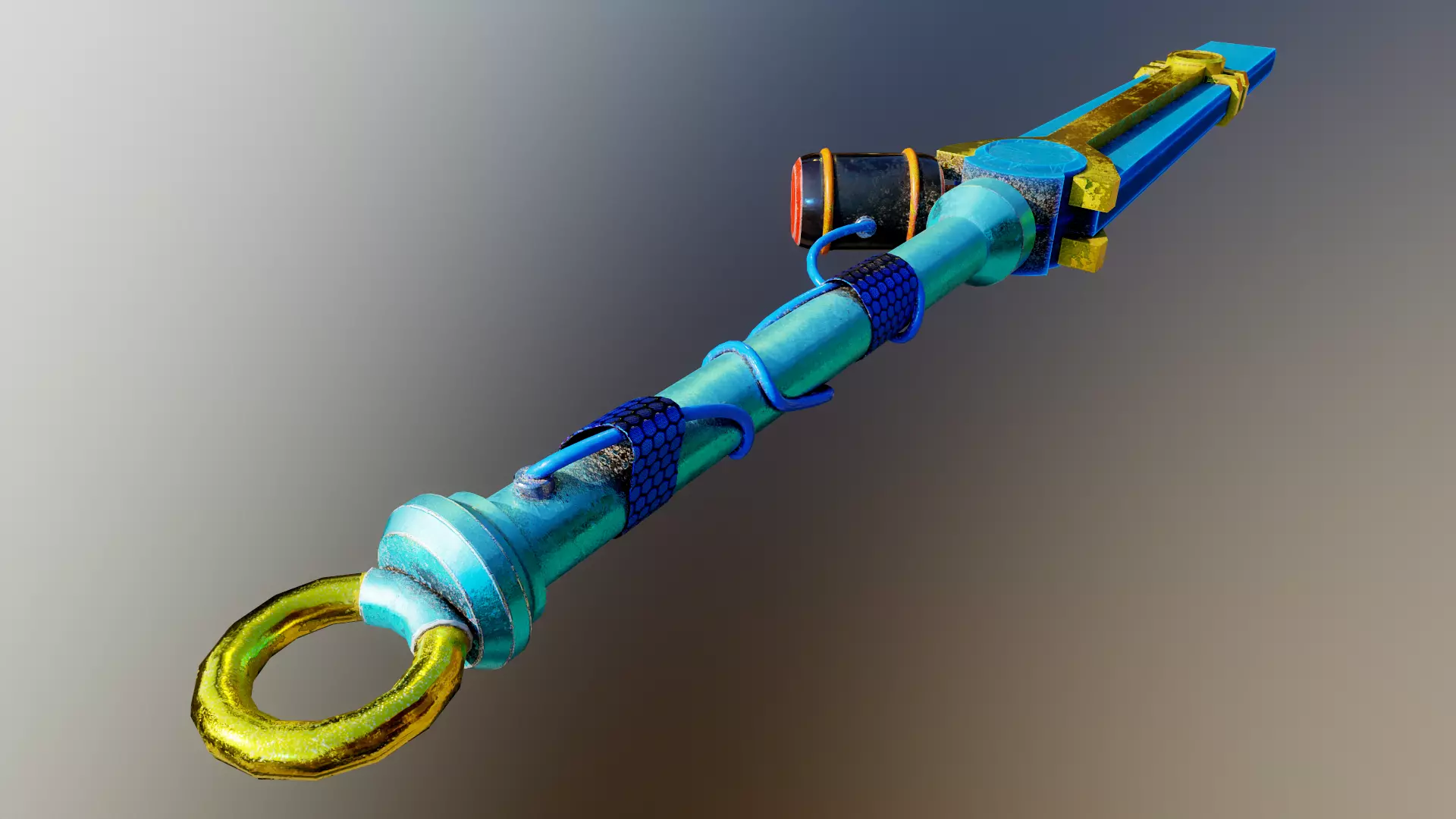 Fantasy sword Low-poly 3D model_0