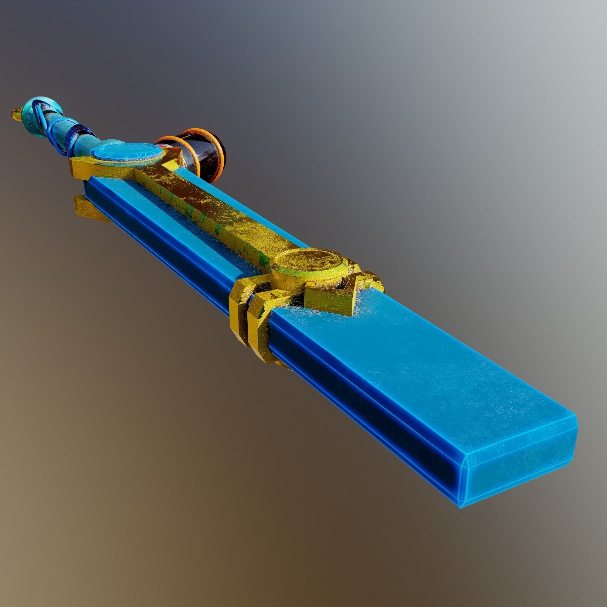Fantasy sword Low-poly 3D model_8
