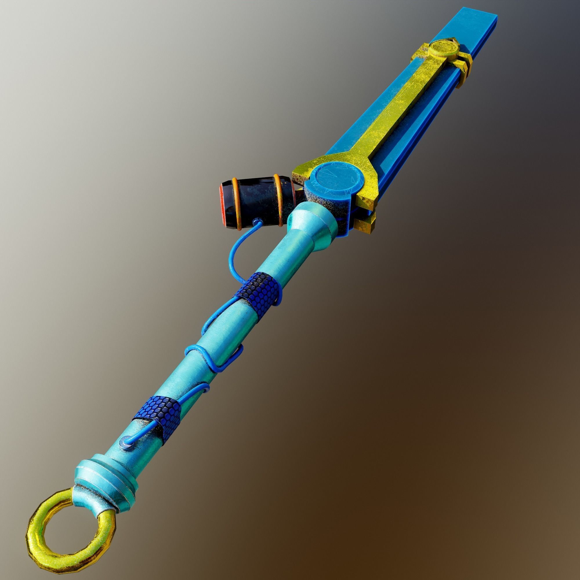 Fantasy sword Low-poly 3D model_7