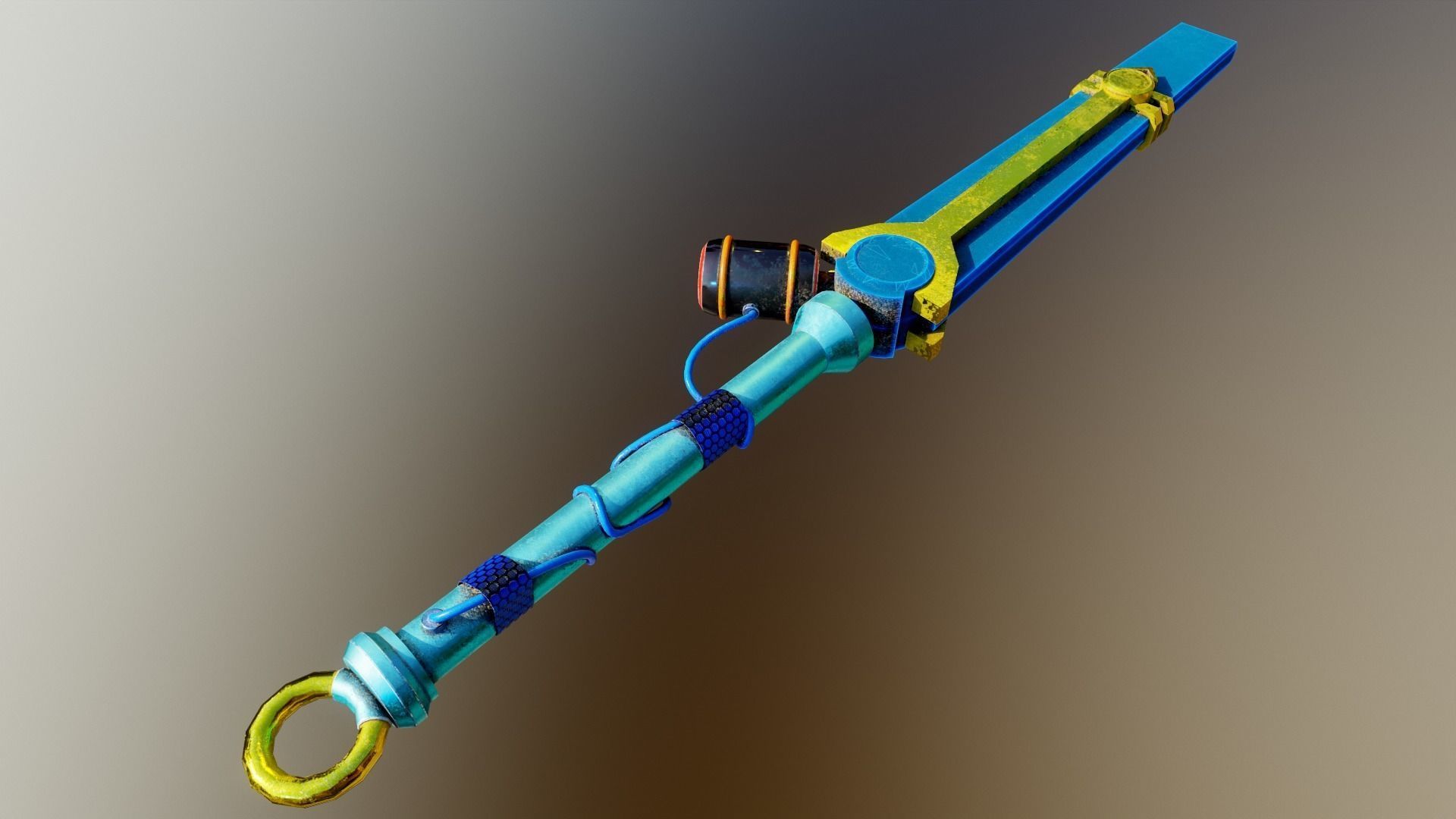 Fantasy sword Low-poly 3D model_2