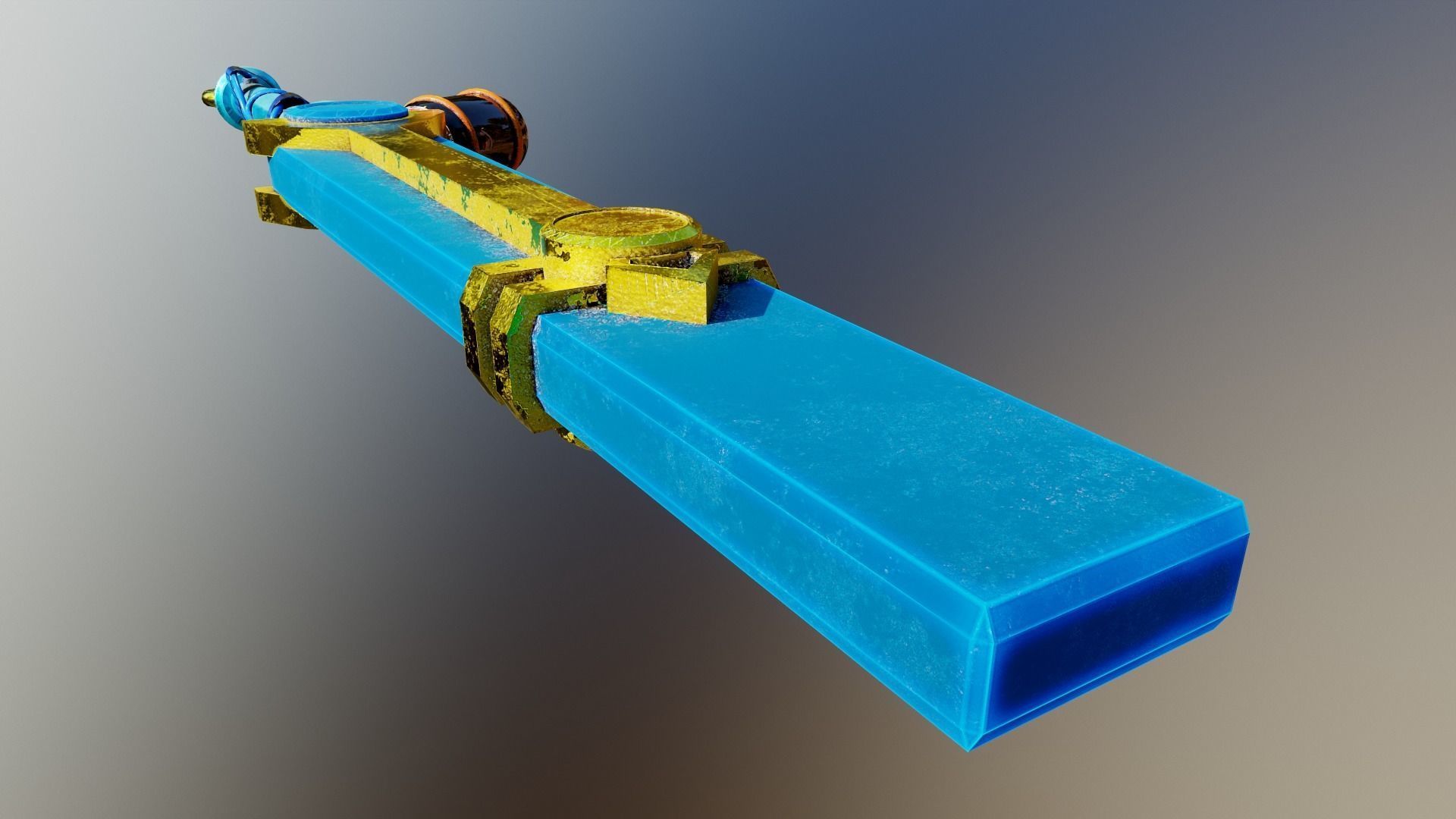 Fantasy sword Low-poly 3D model_4