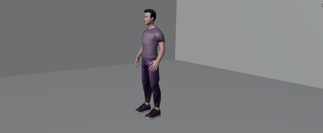 Low poly rigged Human Low-poly 3D model_5