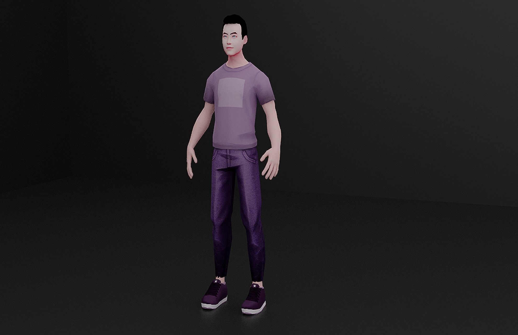 Low poly rigged Human Low-poly 3D model_4