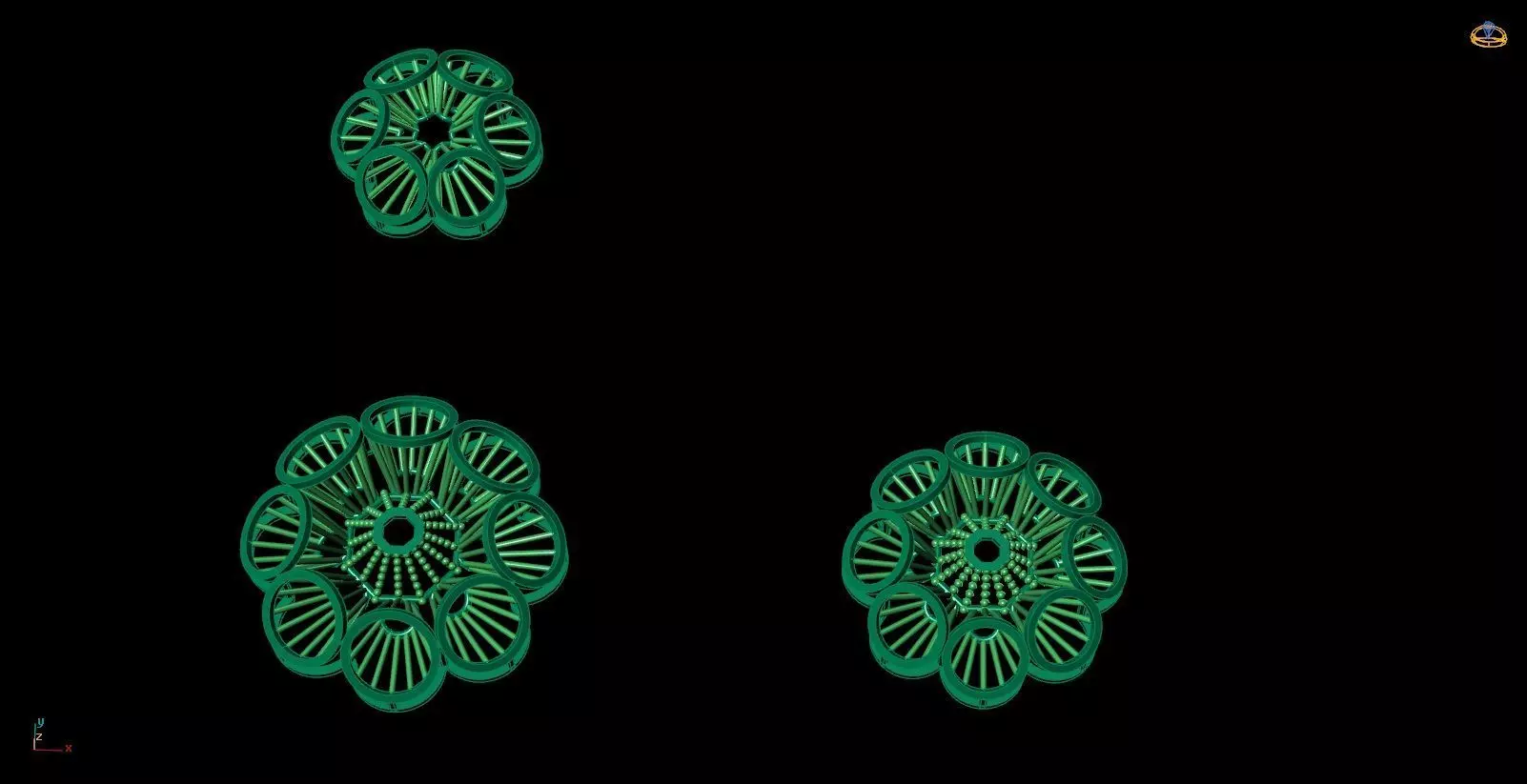 Pendant Set 3 shamrock earrings 3D print model_0