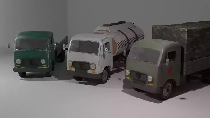 1980s Yugoslav-Soviet TAM industrial truck 3 SET Free 3D model