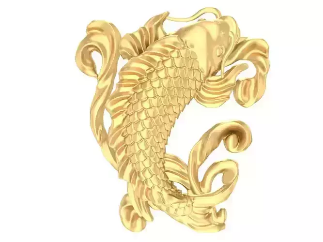 lucky carp for jewelry 2507 3D print model