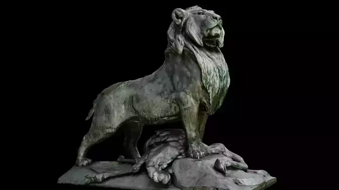 Lion De Nubie et sa proie - 4 LOD
