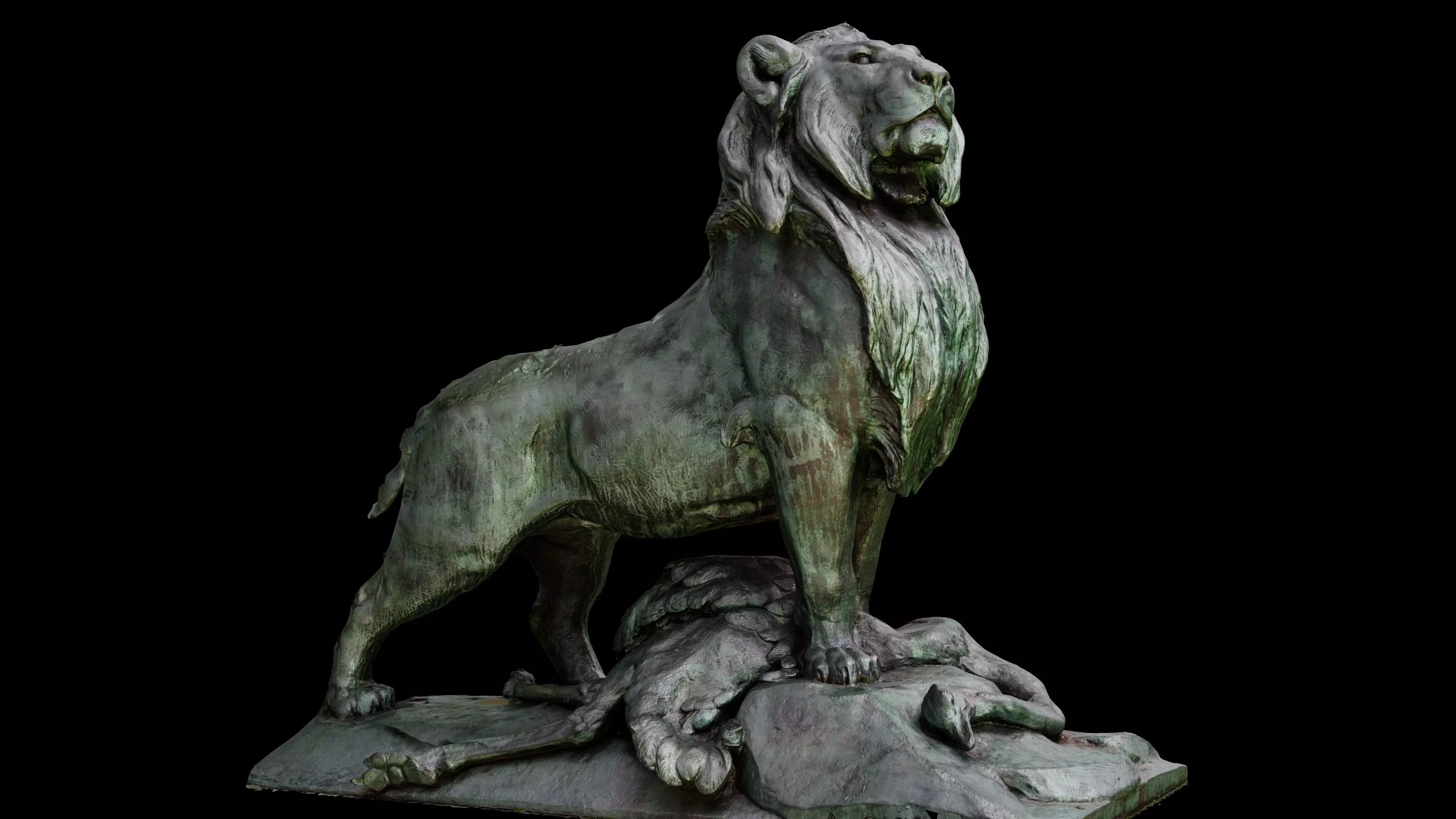 Lion De Nubie et sa proie - 4 LOD Low-poly 3D model_0