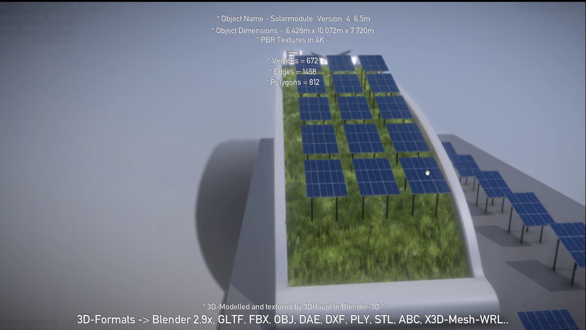 Solarmodule Version 4 - 6500mm Low-poly 3D model_30