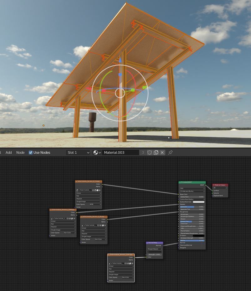 Solarmodule Version 4 - 6500mm Low-poly 3D model_17