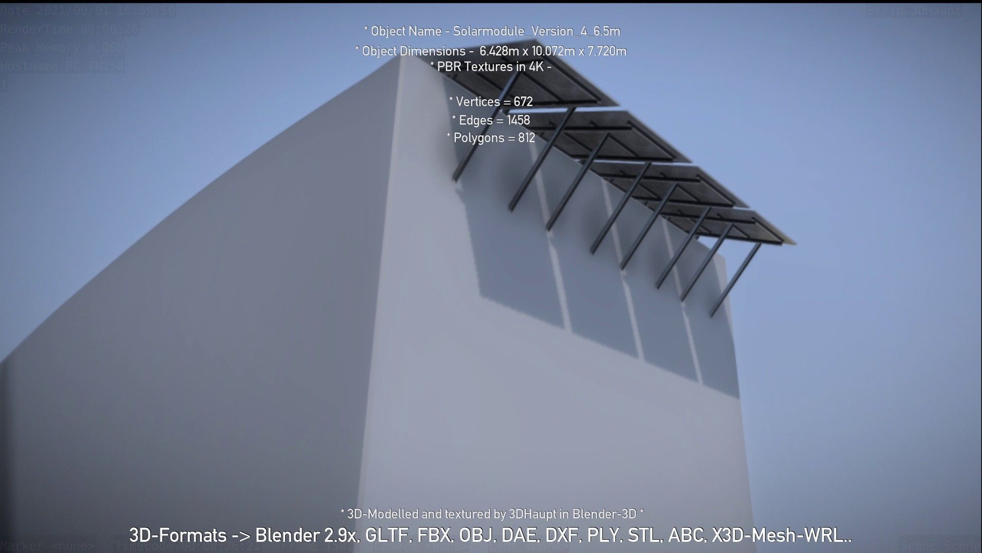 Solarmodule Version 4 - 6500mm Low-poly 3D model_84