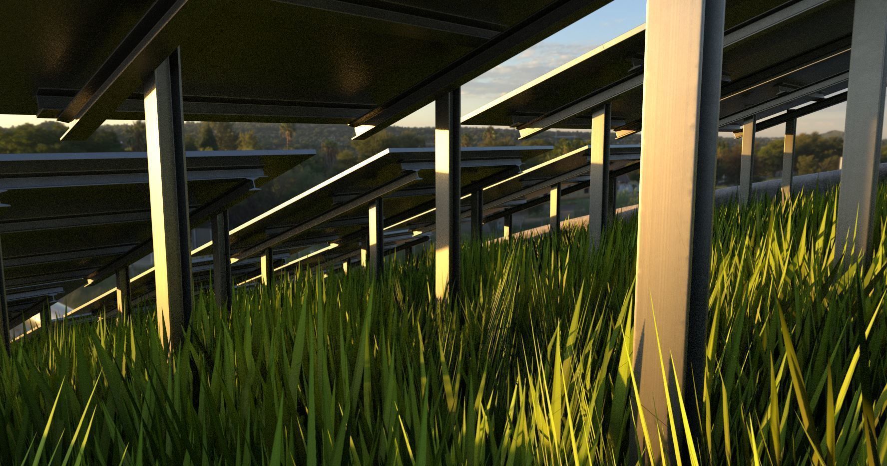 Solarmodule Version 4 - 6500mm Low-poly 3D model_19