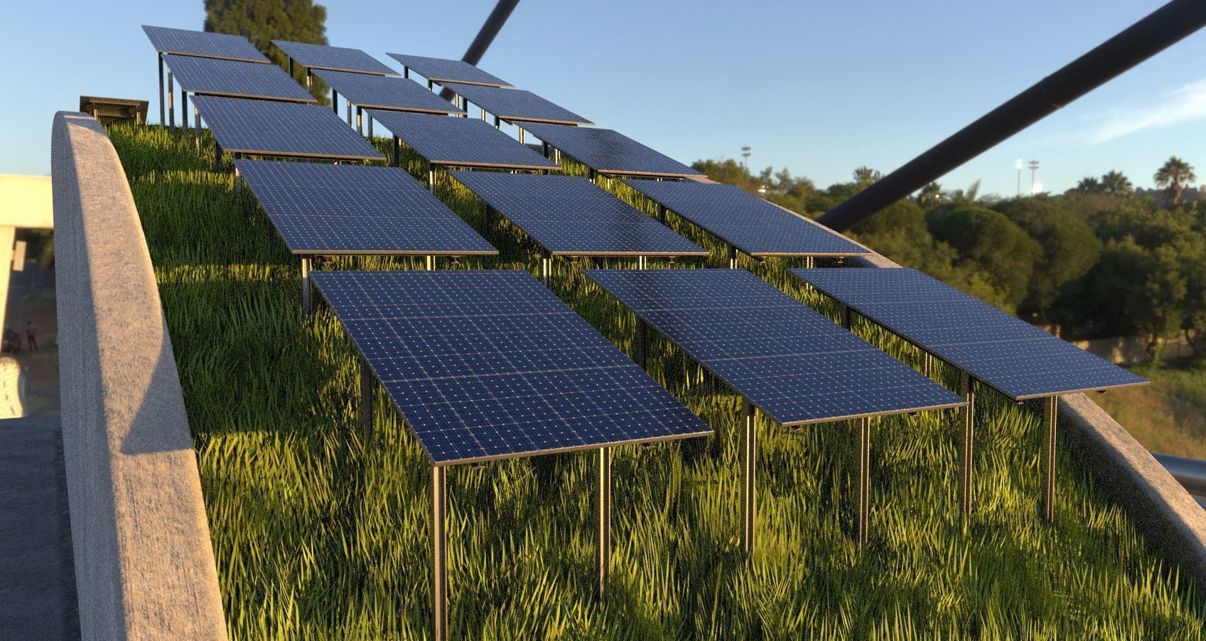 Solarmodule Version 4 - 6500mm Low-poly 3D model_8