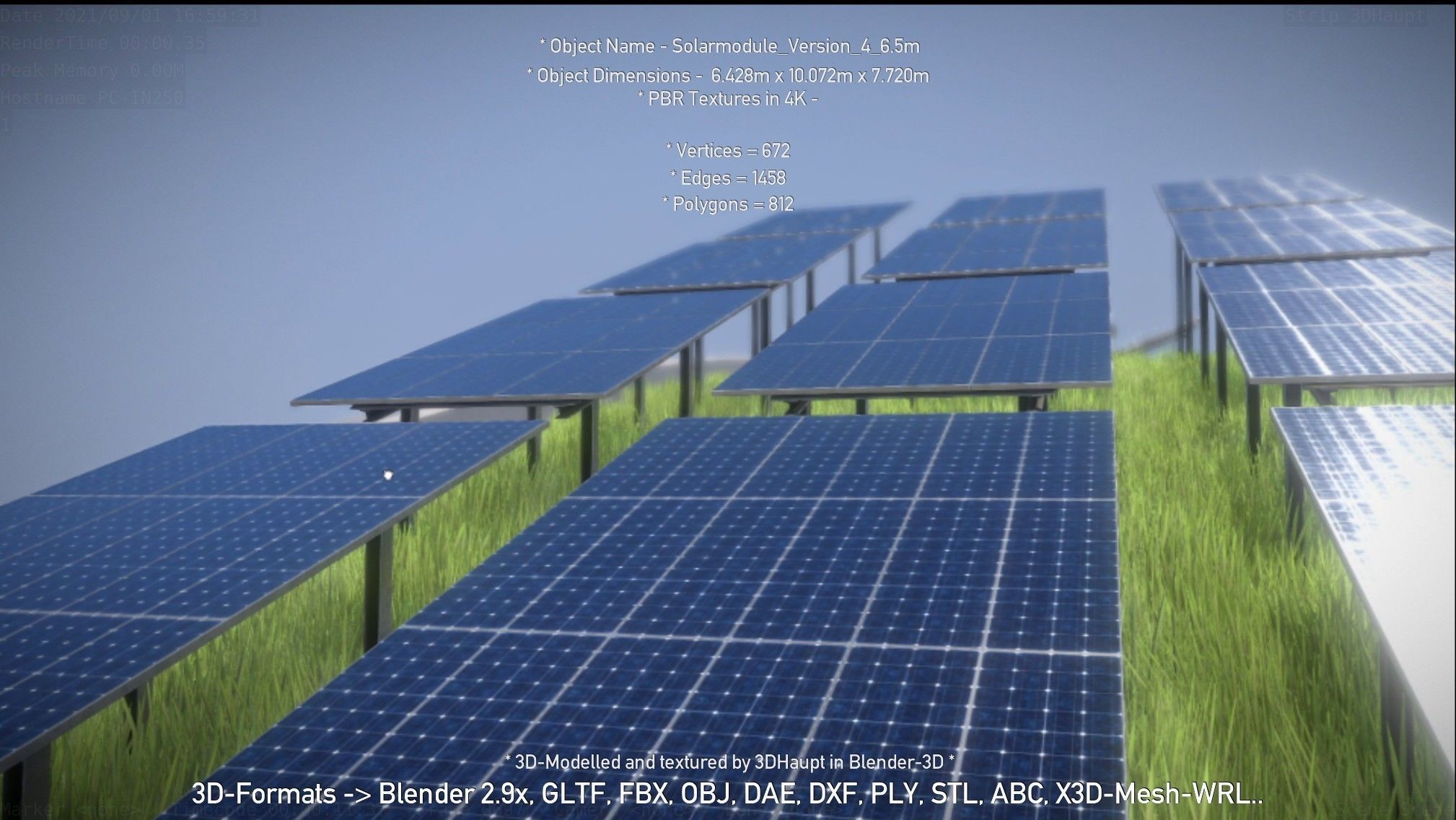 Solarmodule Version 4 - 6500mm Low-poly 3D model_79