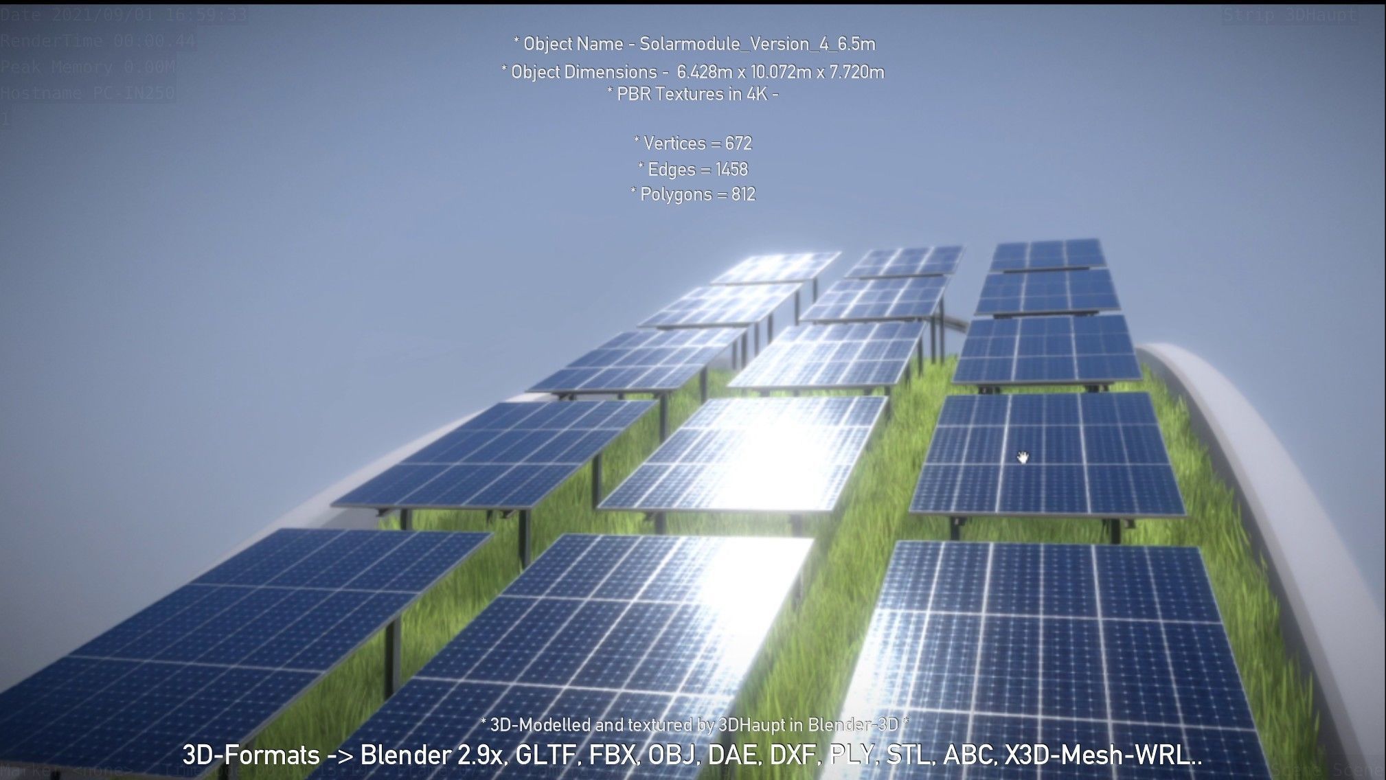 Solarmodule Version 4 - 6500mm Low-poly 3D model_47