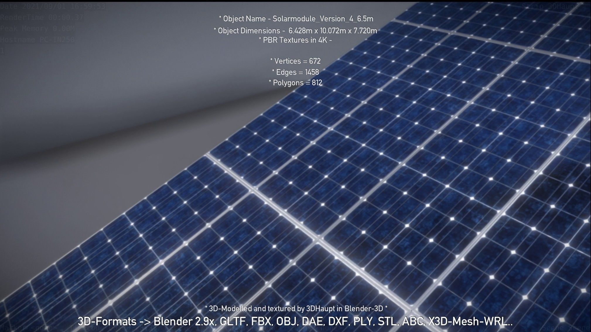 Solarmodule Version 4 - 6500mm Low-poly 3D model_52