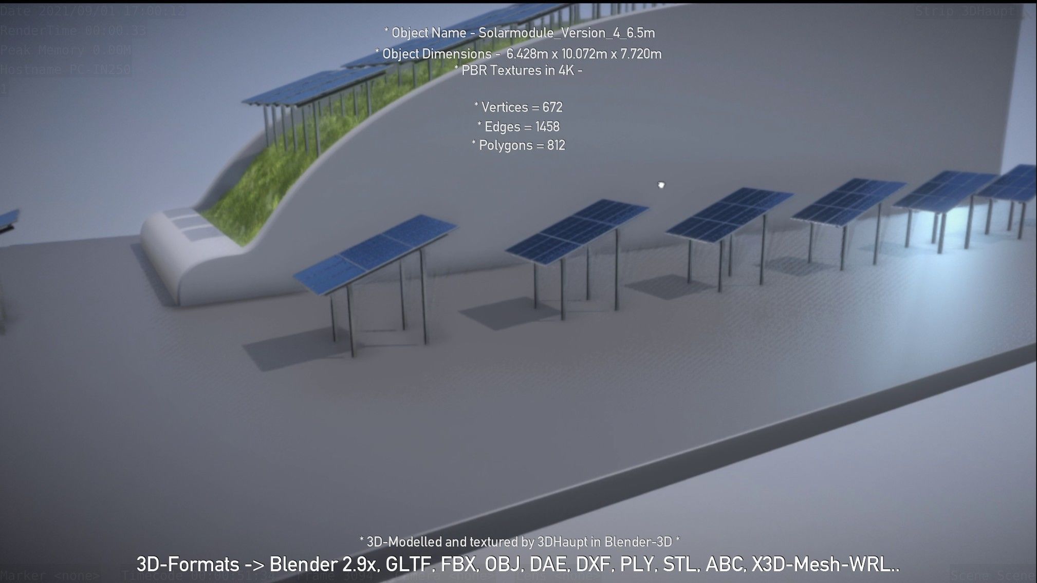 Solarmodule Version 4 - 6500mm Low-poly 3D model_78