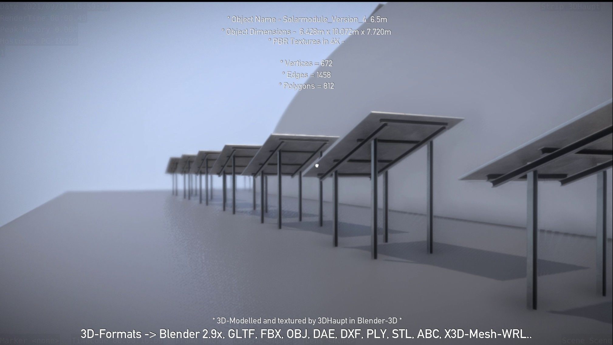 Solarmodule Version 4 - 6500mm Low-poly 3D model_68