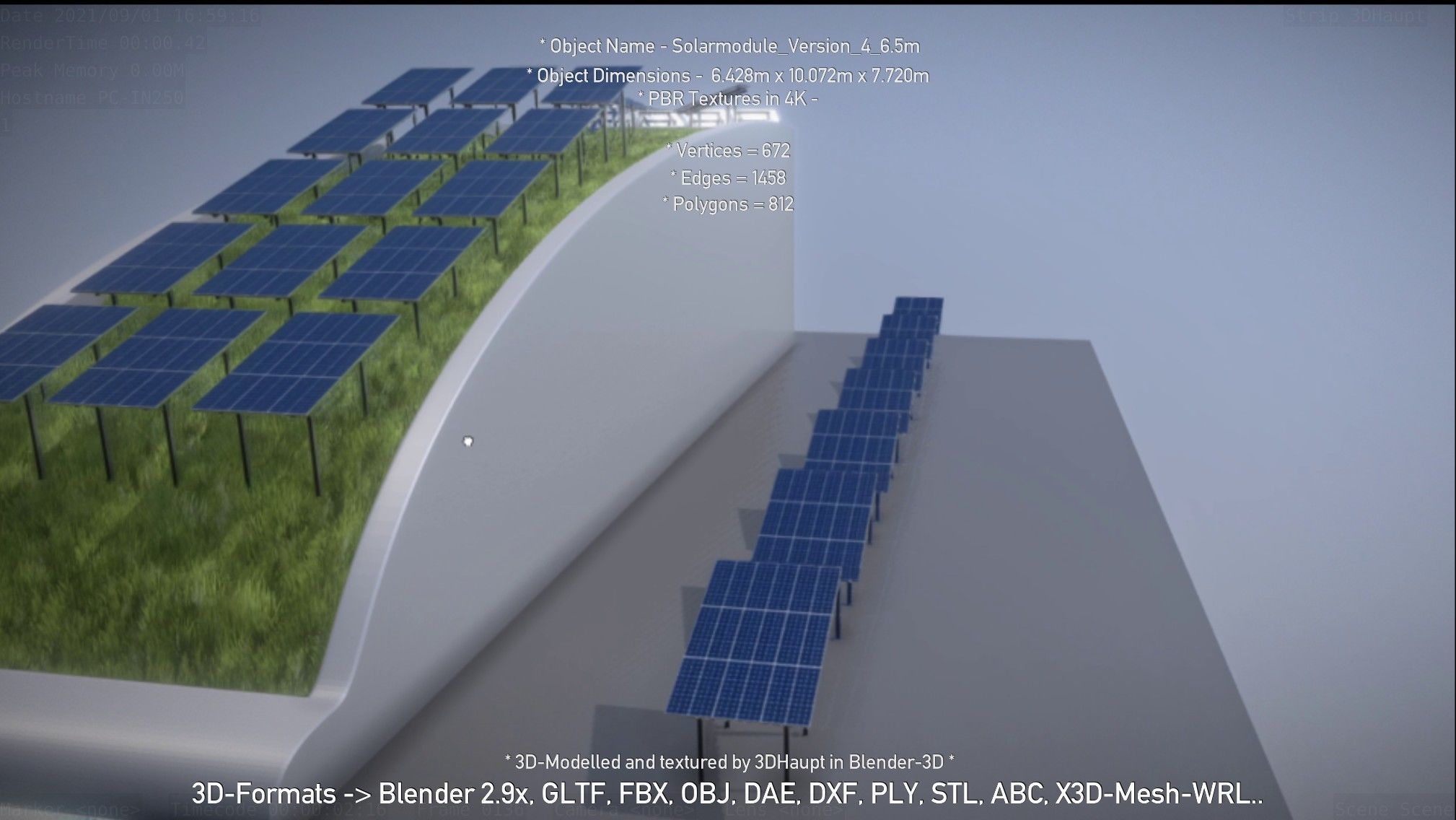 Solarmodule Version 4 - 6500mm Low-poly 3D model_70