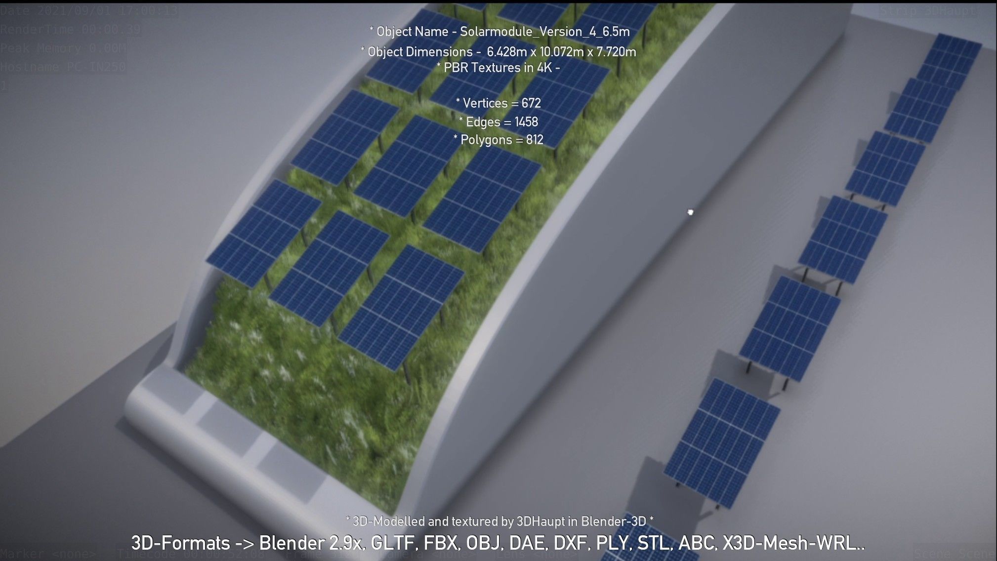 Solarmodule Version 4 - 6500mm Low-poly 3D model_92