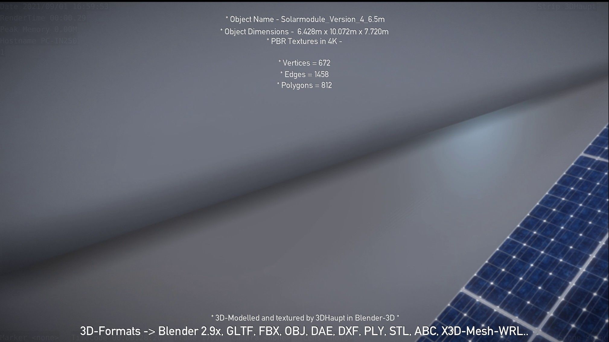 Solarmodule Version 4 - 6500mm Low-poly 3D model_72