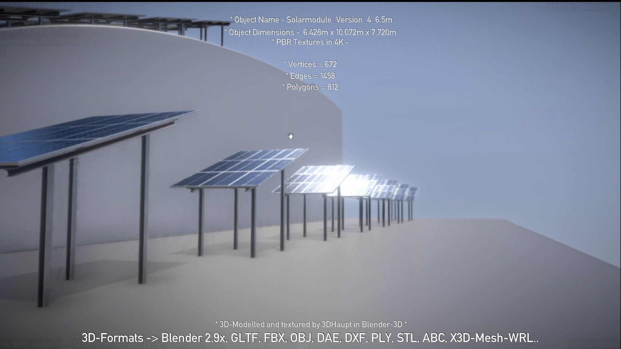 Solarmodule Version 4 - 6500mm Low-poly 3D model_64