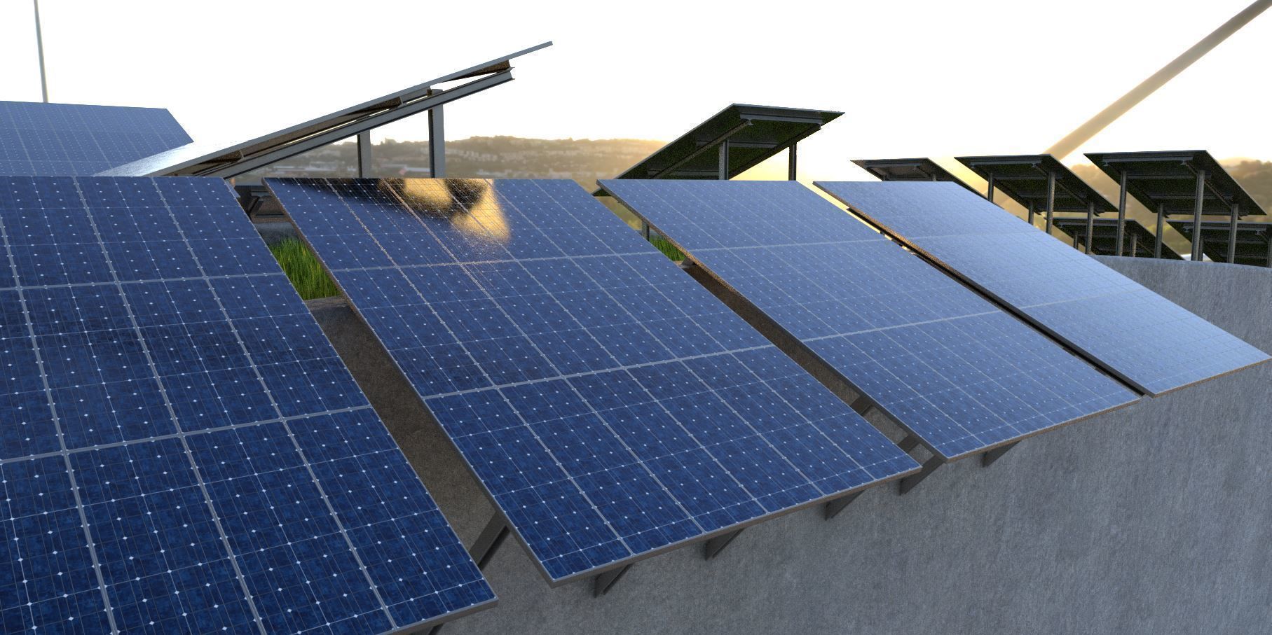 Solarmodule Version 4 - 6500mm Low-poly 3D model_3