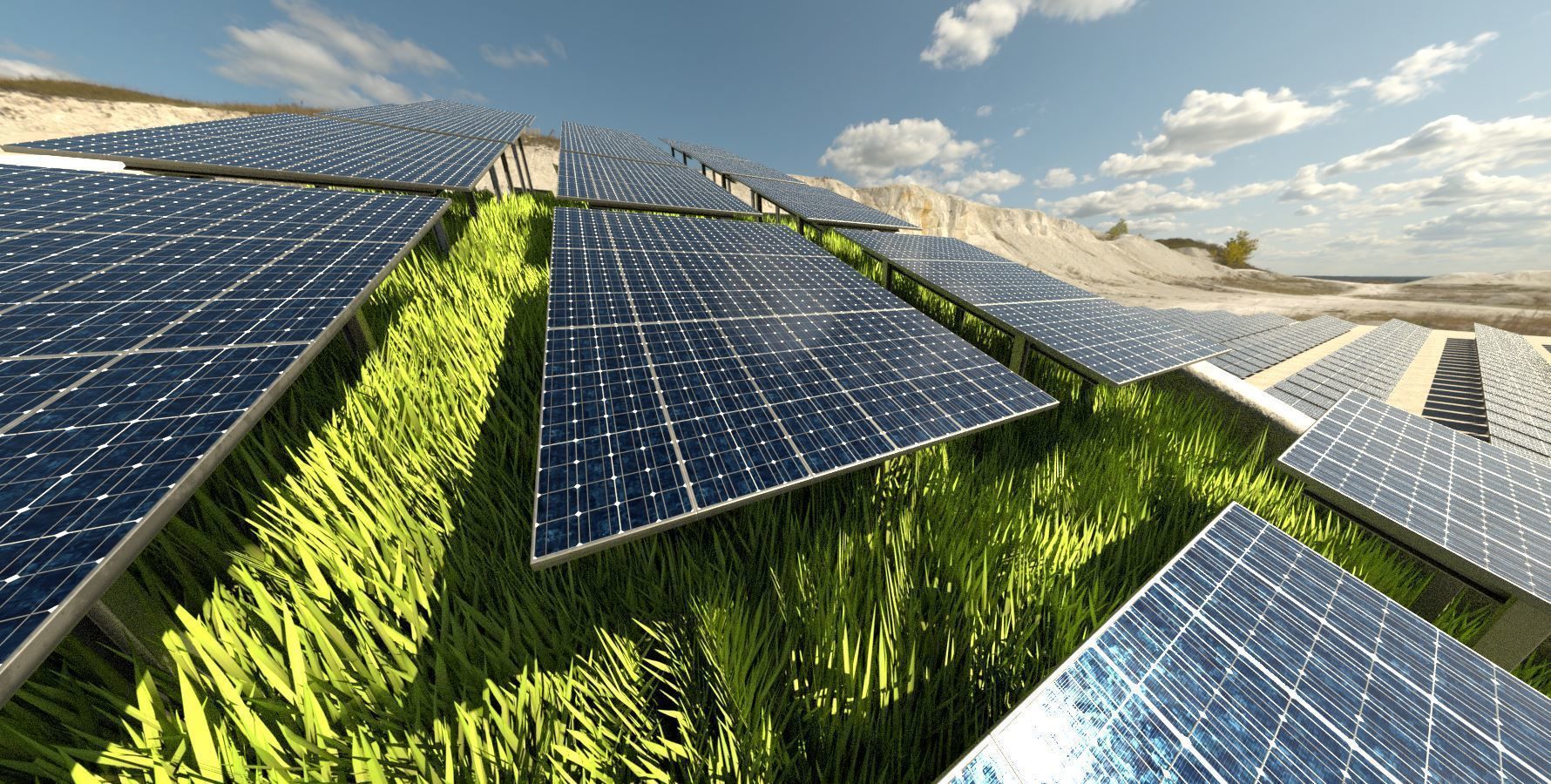 Solarmodule Version 4 - 6500mm Low-poly 3D model_5