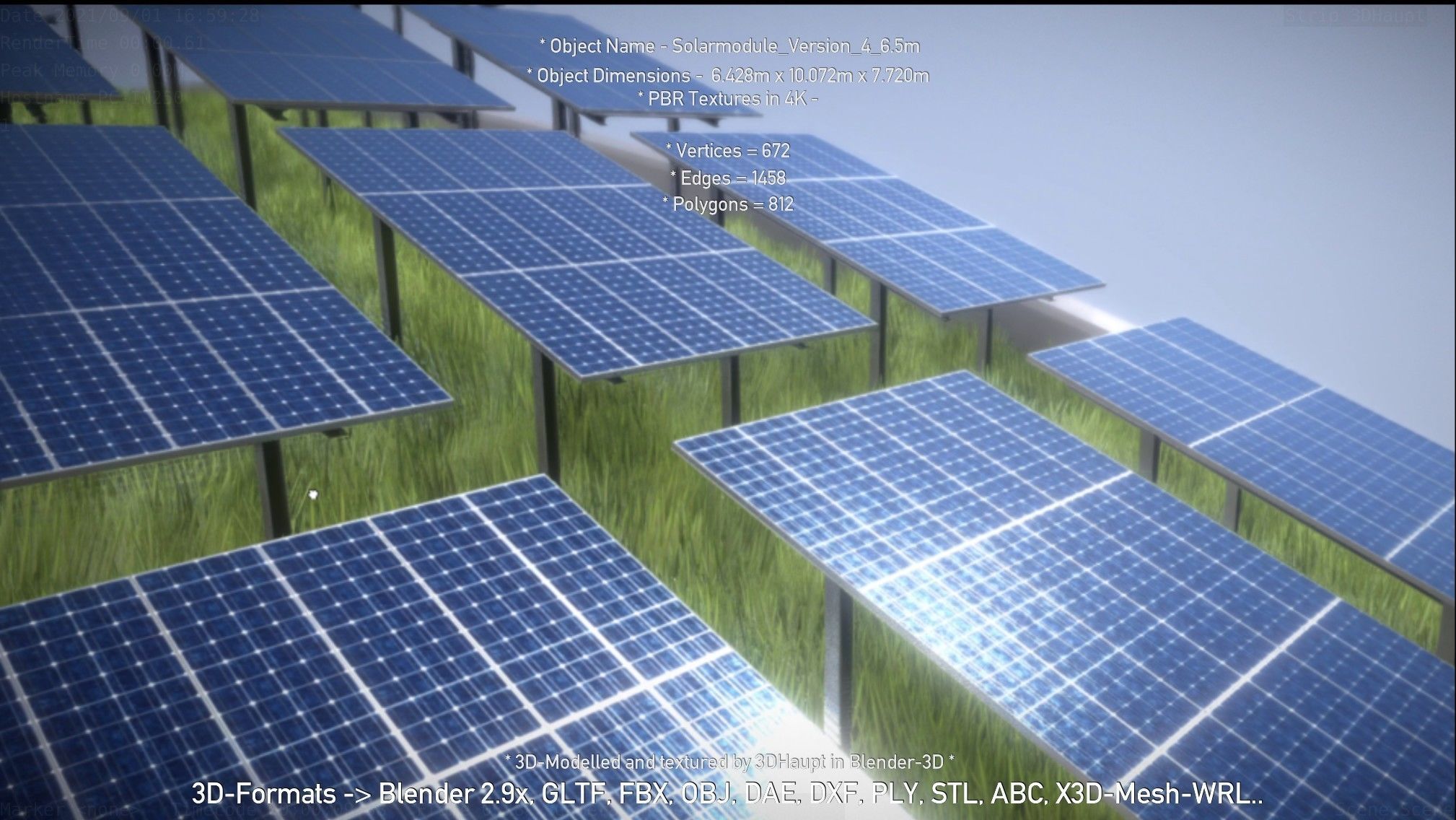 Solarmodule Version 4 - 6500mm Low-poly 3D model_59