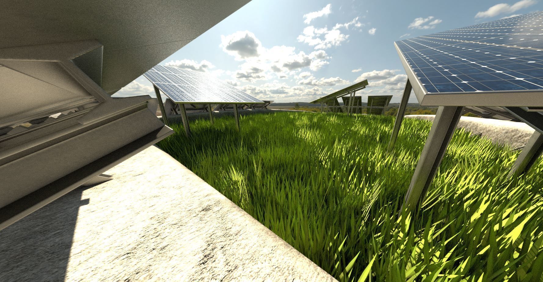 Solarmodule Version 4 - 6500mm Low-poly 3D model_12