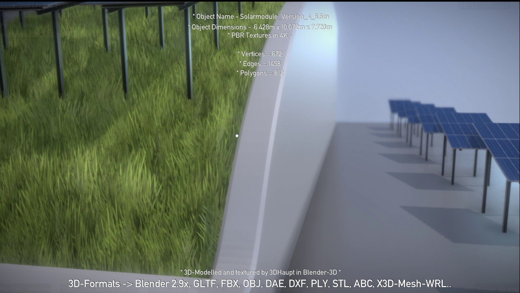 Solarmodule Version 4 - 6500mm Low-poly 3D model_38