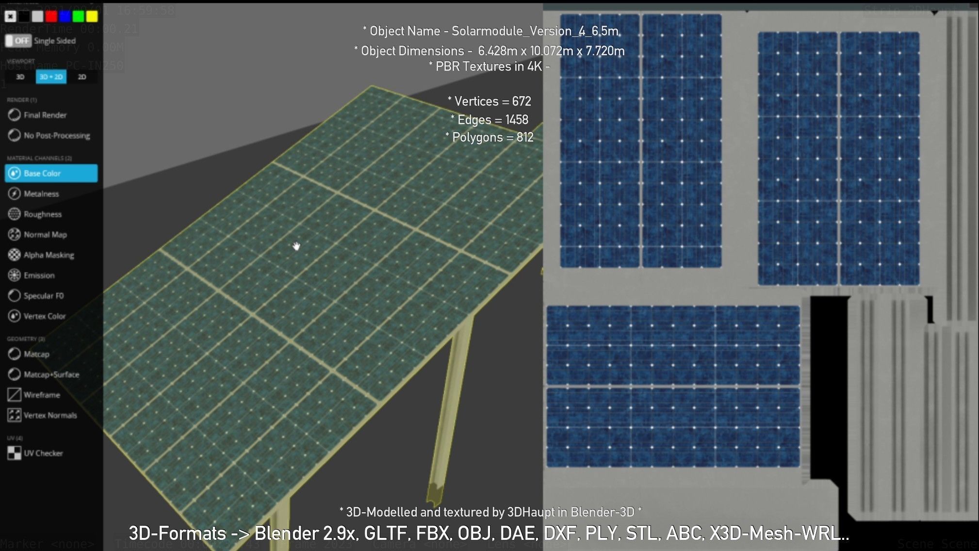 Solarmodule Version 4 - 6500mm Low-poly 3D model_50
