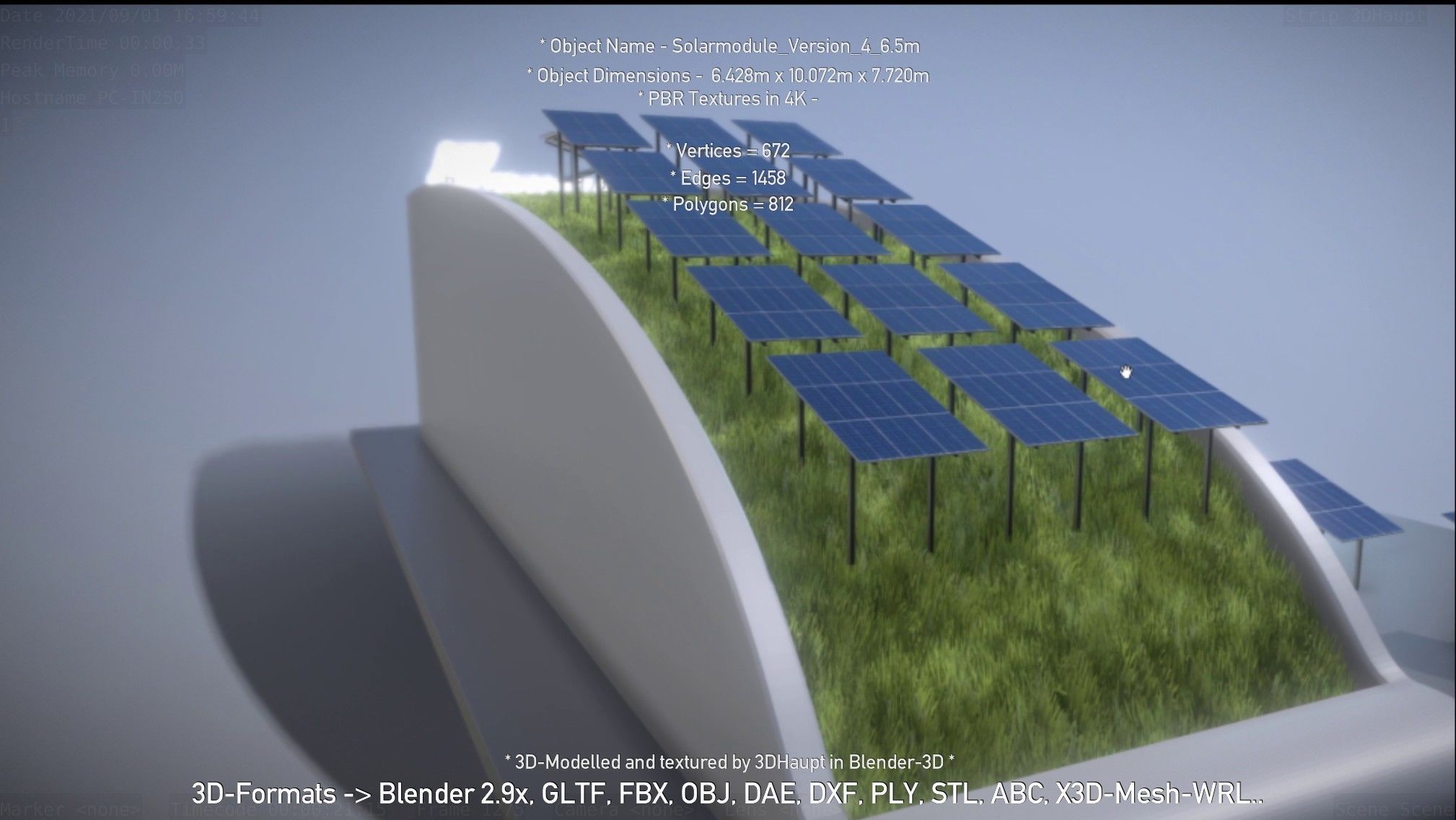 Solarmodule Version 4 - 6500mm Low-poly 3D model_76