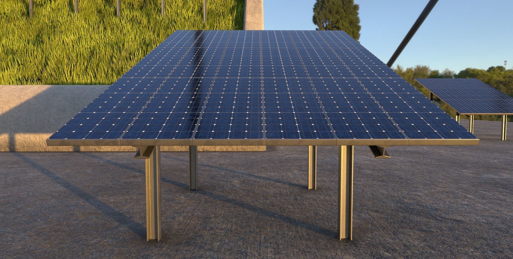 Solarmodule Version 4 - 6500mm Low-poly 3D model_21