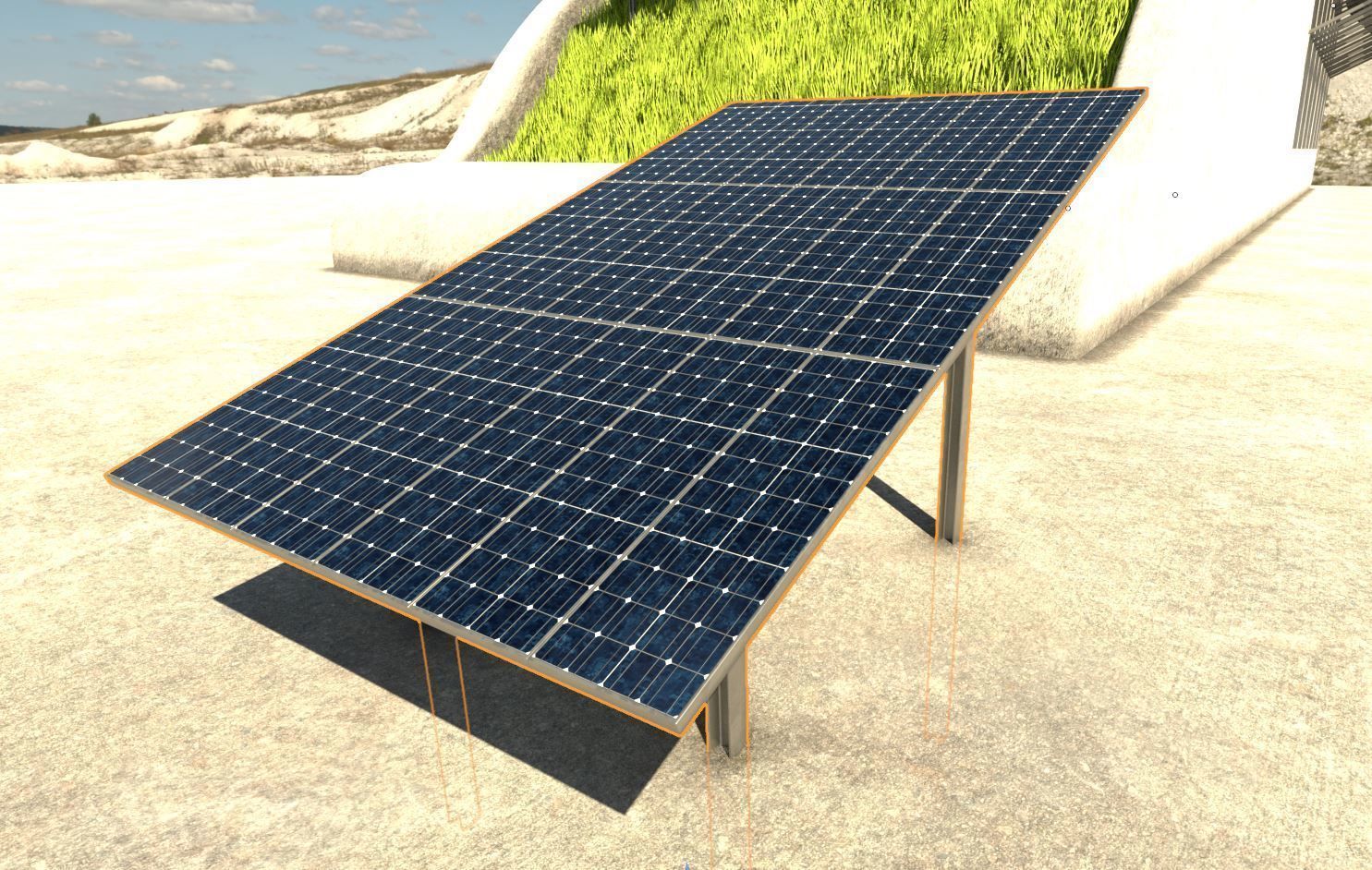 Solarmodule Version 4 - 6500mm Low-poly 3D model_18