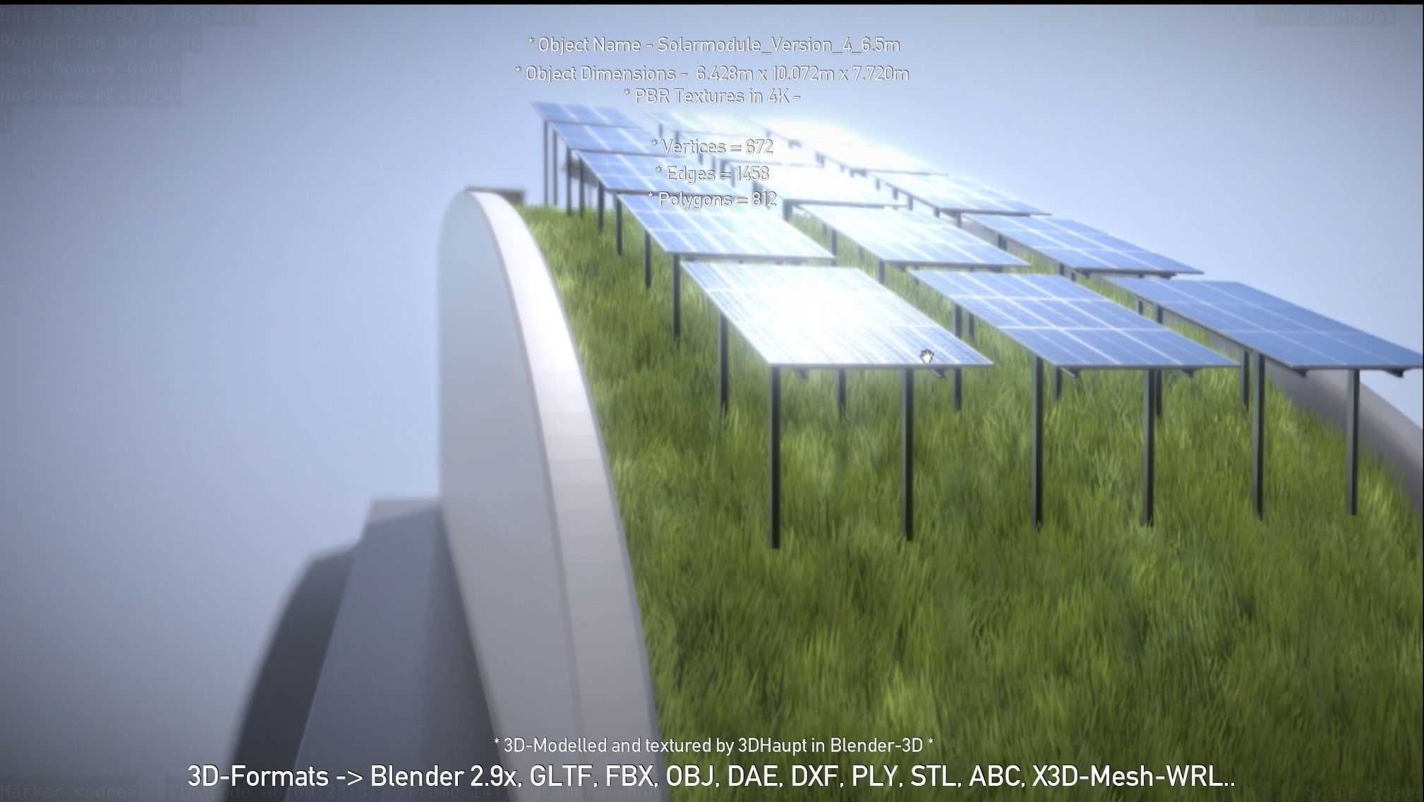Solarmodule Version 4 - 6500mm Low-poly 3D model_83