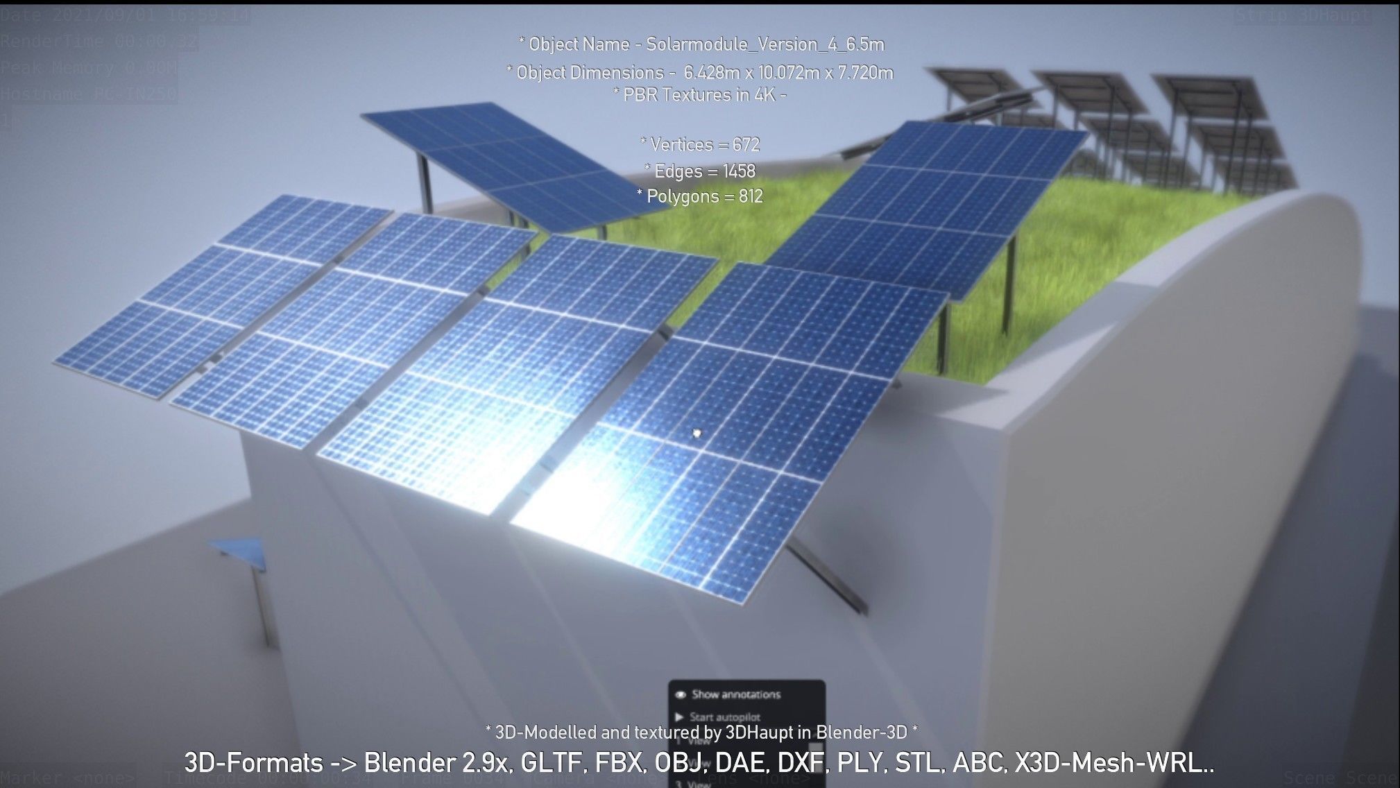 Solarmodule Version 4 - 6500mm Low-poly 3D model_108