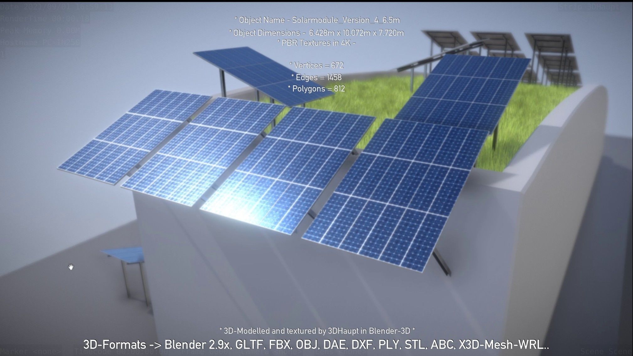 Solarmodule Version 4 - 6500mm Low-poly 3D model_37