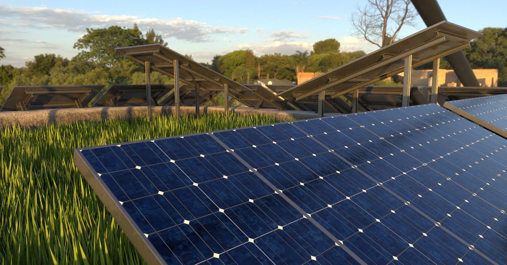 Solarmodule Version 4 - 6500mm Low-poly 3D model_1