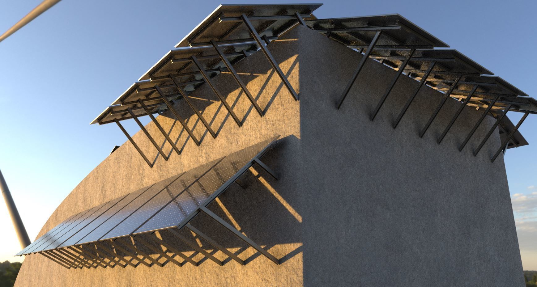 Solarmodule Version 4 - 6500mm Low-poly 3D model_16