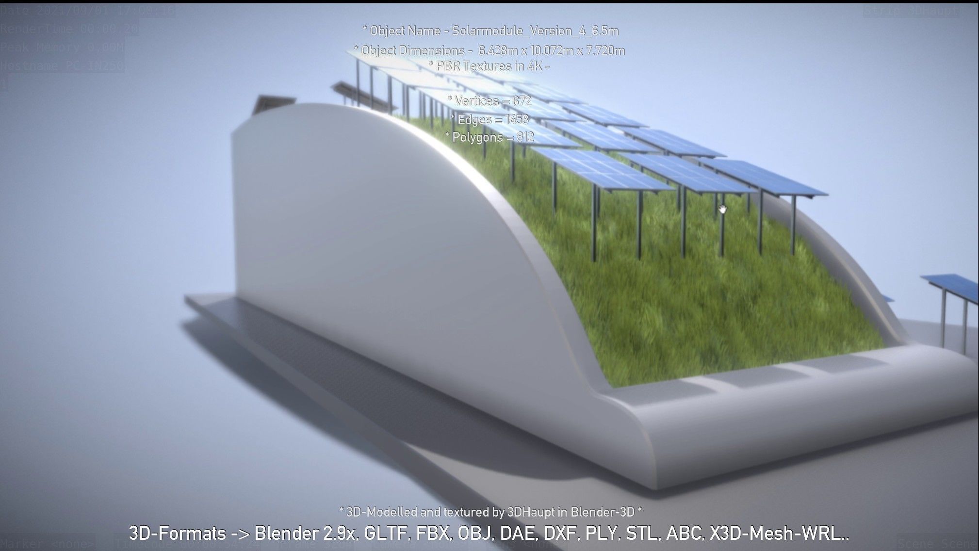 Solarmodule Version 4 - 6500mm Low-poly 3D model_82