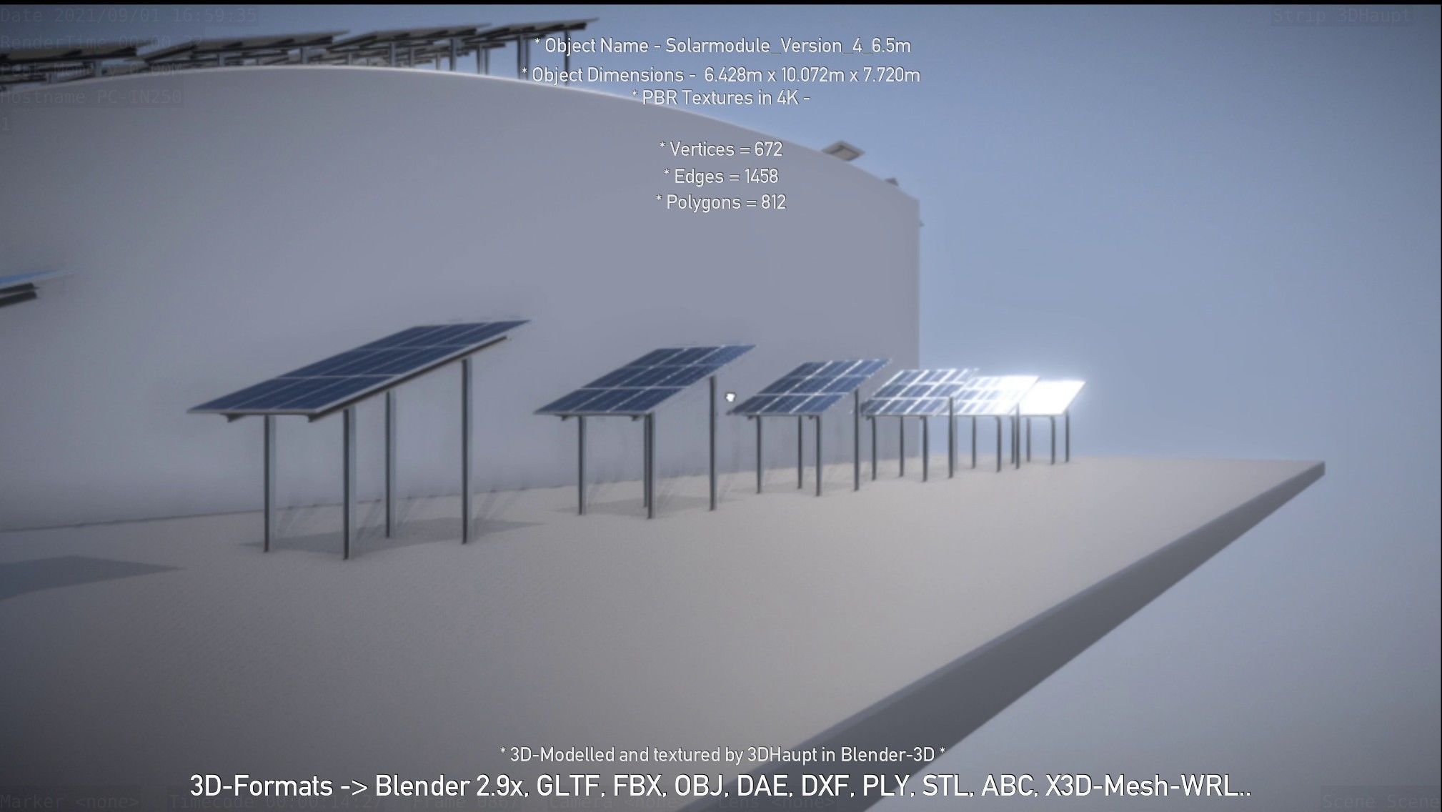 Solarmodule Version 4 - 6500mm Low-poly 3D model_66