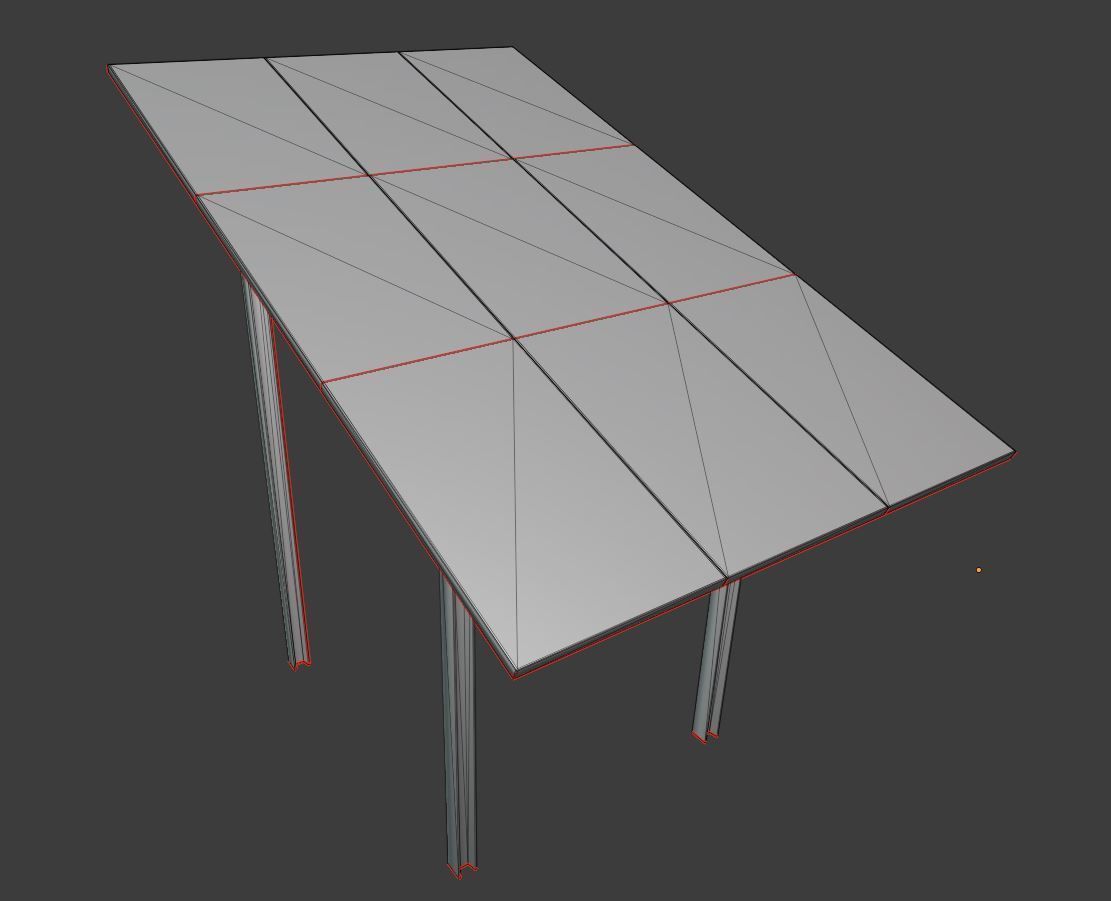 Solarmodule Version 4 - 6500mm Low-poly 3D model_14